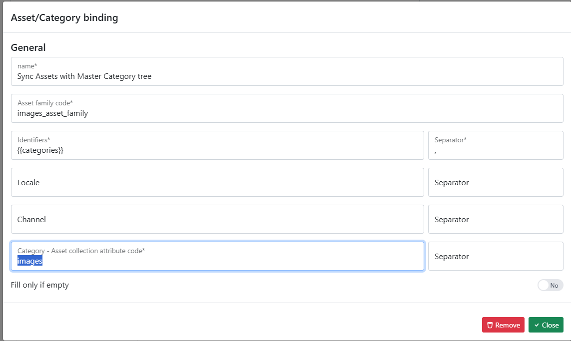 Akeneo category binding