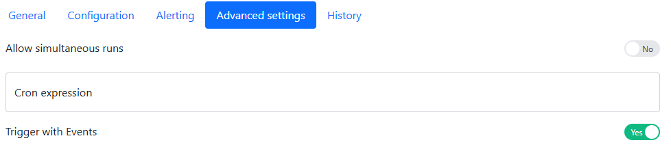 Delete advanced settings