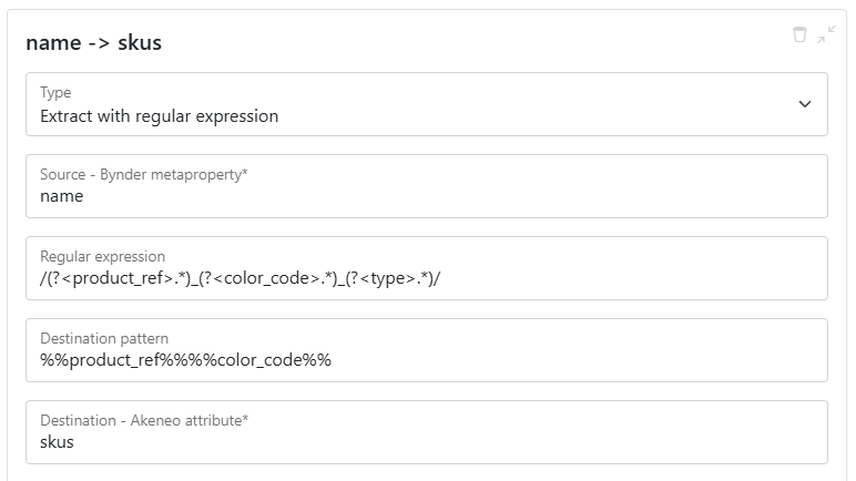 Bynder metaproperty import Regular Expression