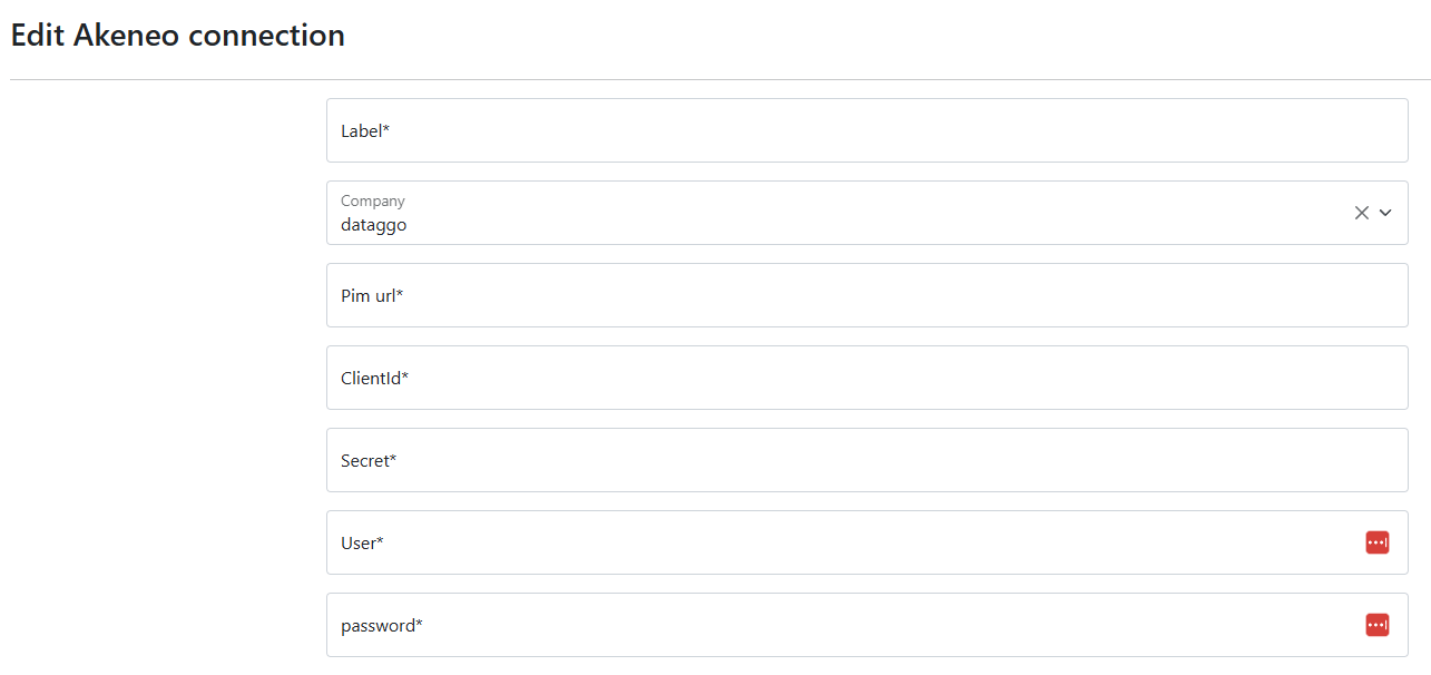 General Create Akeneo Connection