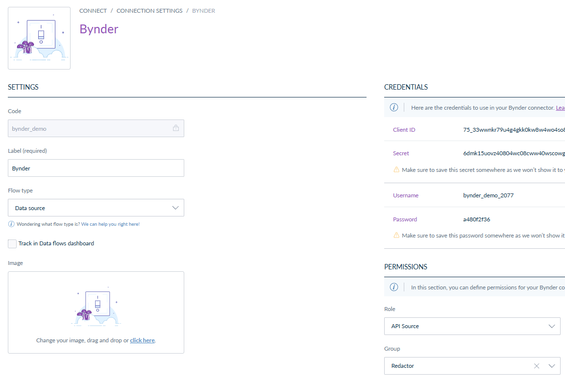 General Akeneo new connection settings