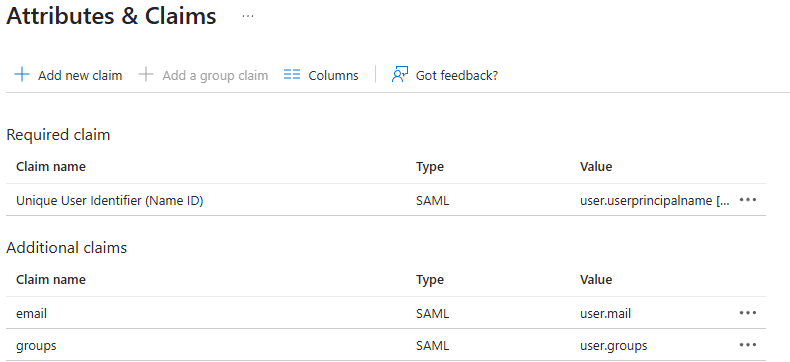 Azure Claims created
