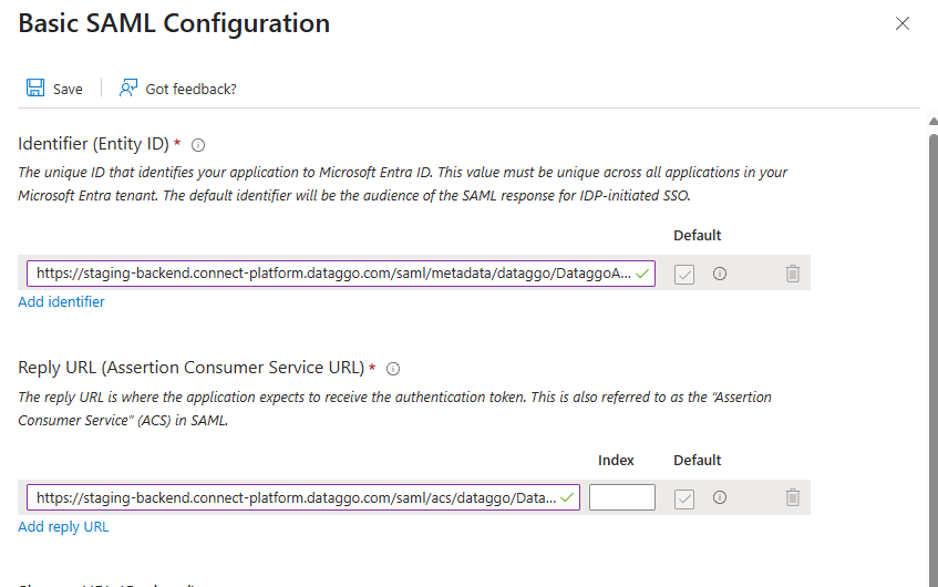 Basic SAML Configuration Enriched