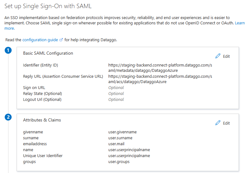 Azure Claims validated