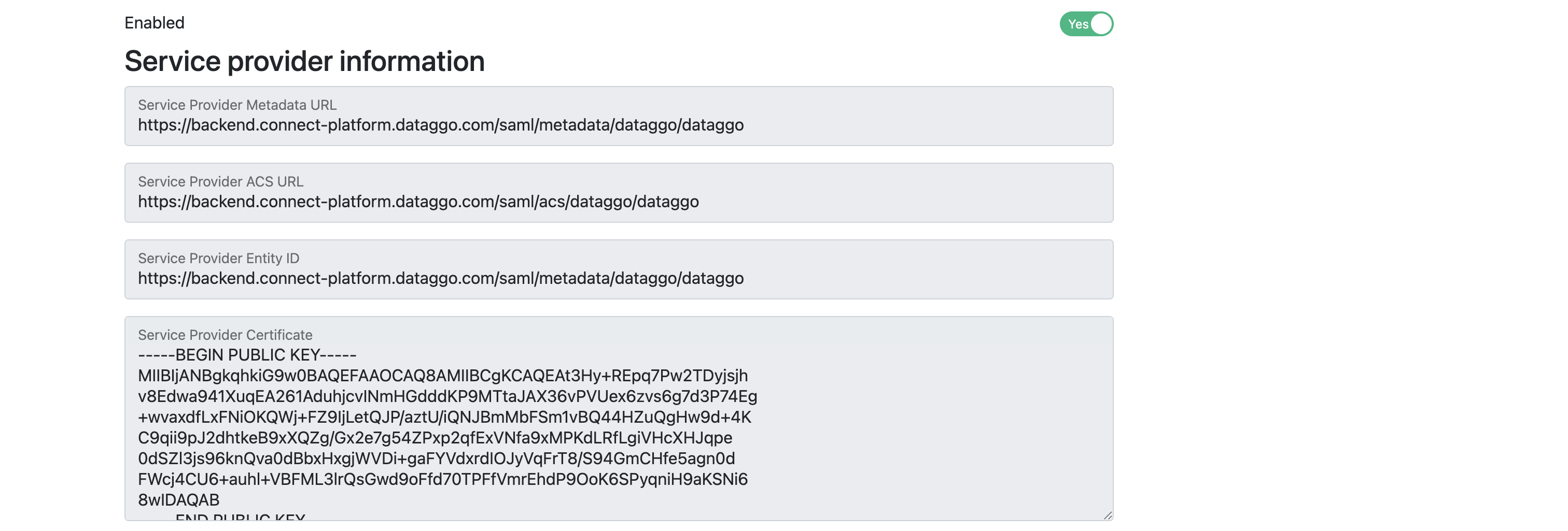 SSO google connect platform information copy