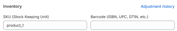 Shopify - Barcode or SKU